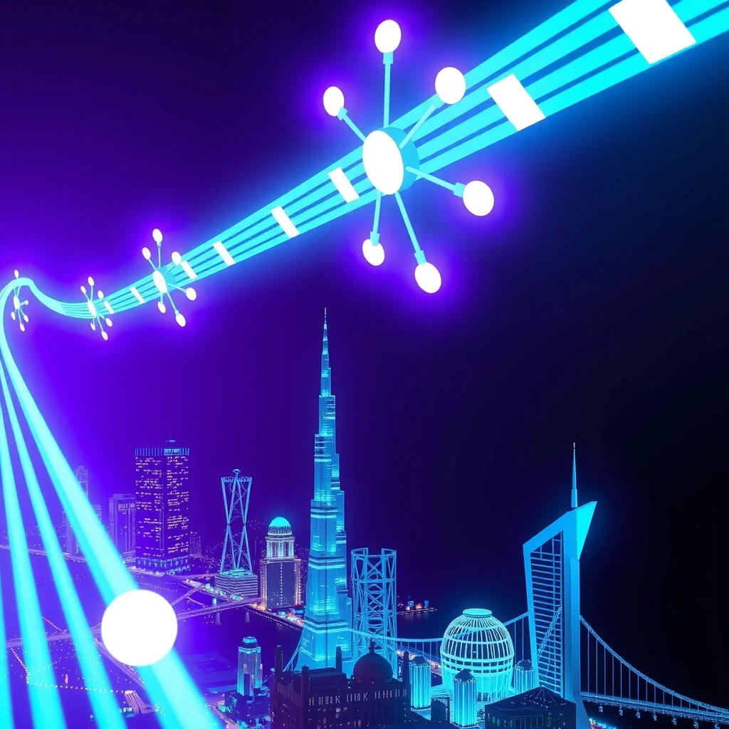 Abstract digital network visualization